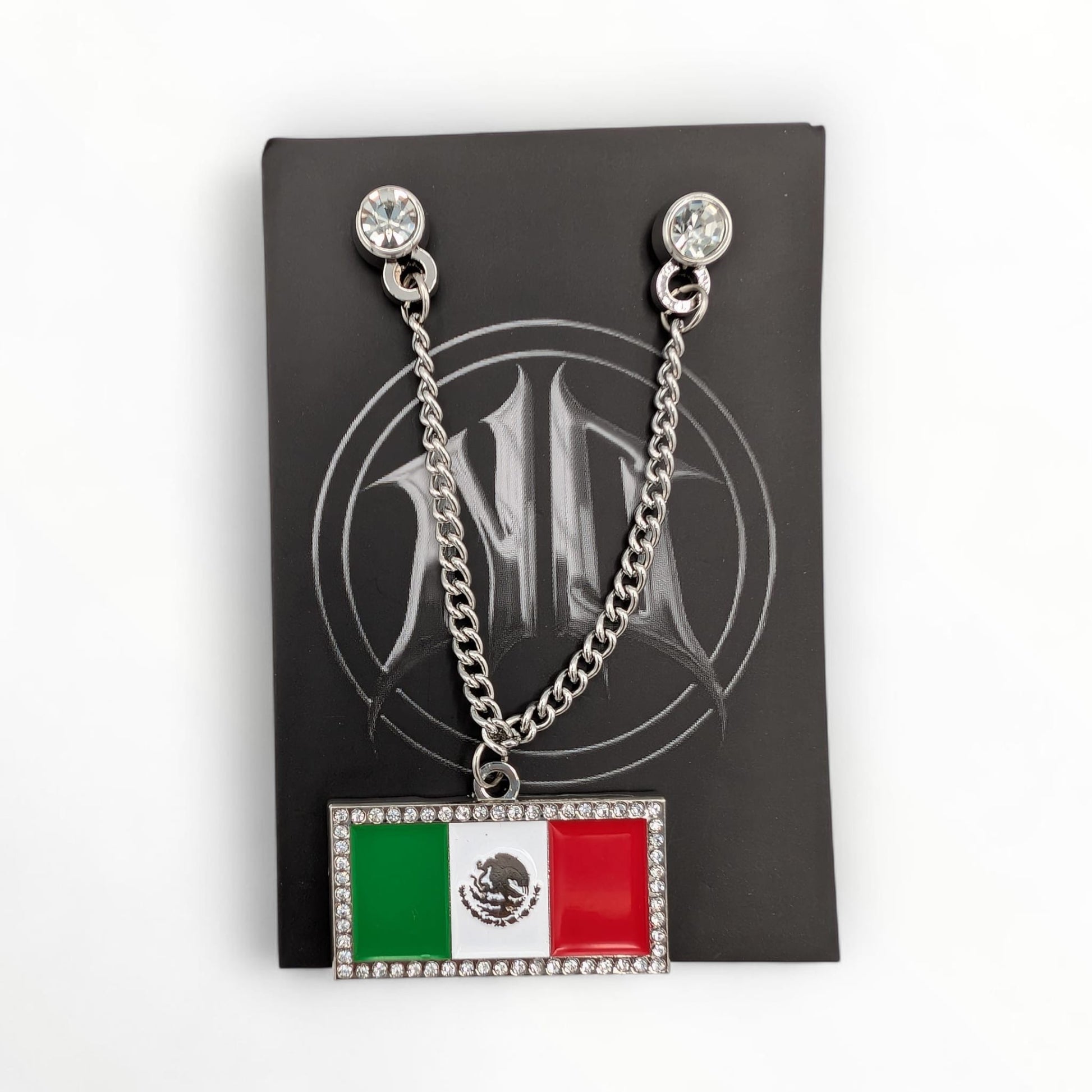 mexico flag chain hat pin soft enamel streetwear accessory
