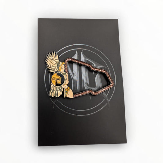 Golden Aztec Warrior - Streetwear Soft Enamel Pin
