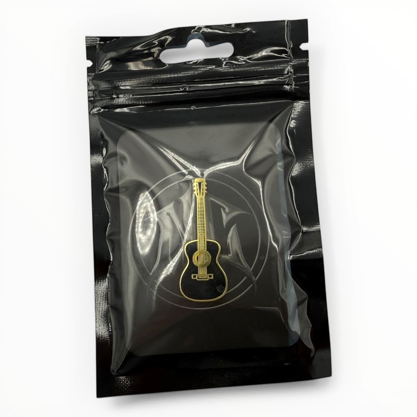 Gold Guitar Enamel Pin – Corridos & Music Culture Hat Pin
