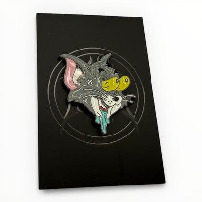 Trippy Cat Enamel Pin – Cartoon Streetwear Hat Pin – Funny Drip Design
