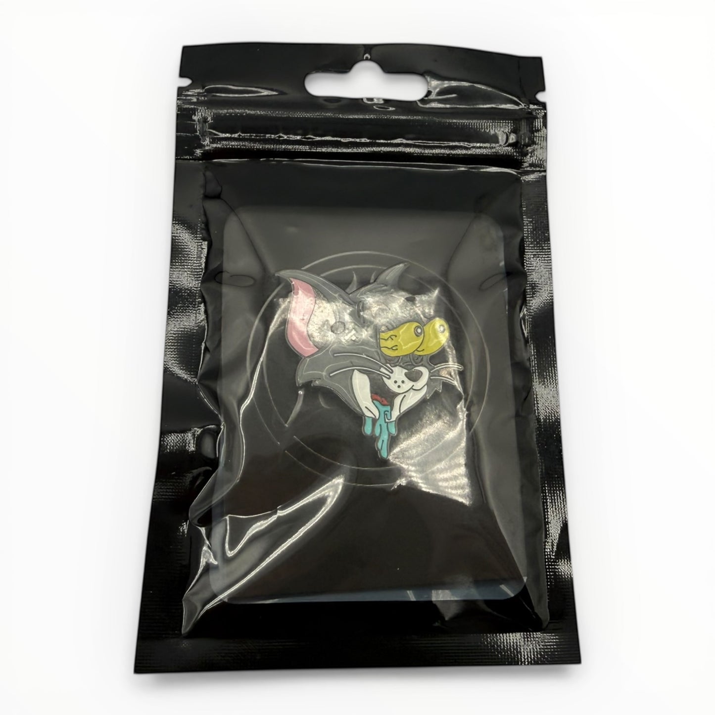Trippy Cat Enamel Pin – Cartoon Streetwear Hat Pin – Funny Drip Design