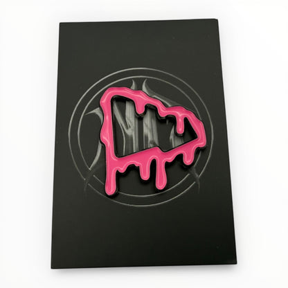 Pink Drip Hat Logo Enamel Pin – Streetwear Fitted Hat Accessory