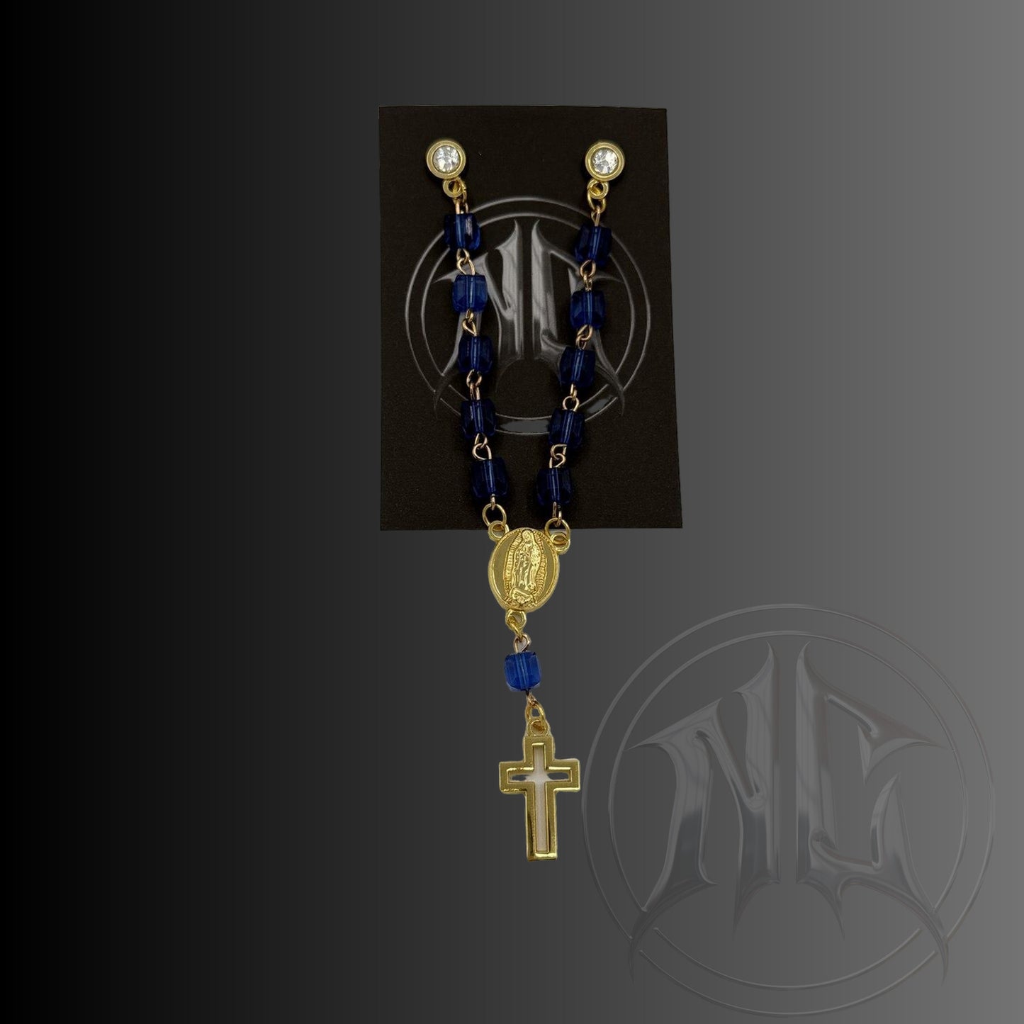 Virgencita Drip Pin – Gold & Blue